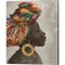 Portrait of a Woman (gold hoop) by Marie-Elaine Cusson 12" x 15" Canvas Wall Art (Set of 2)